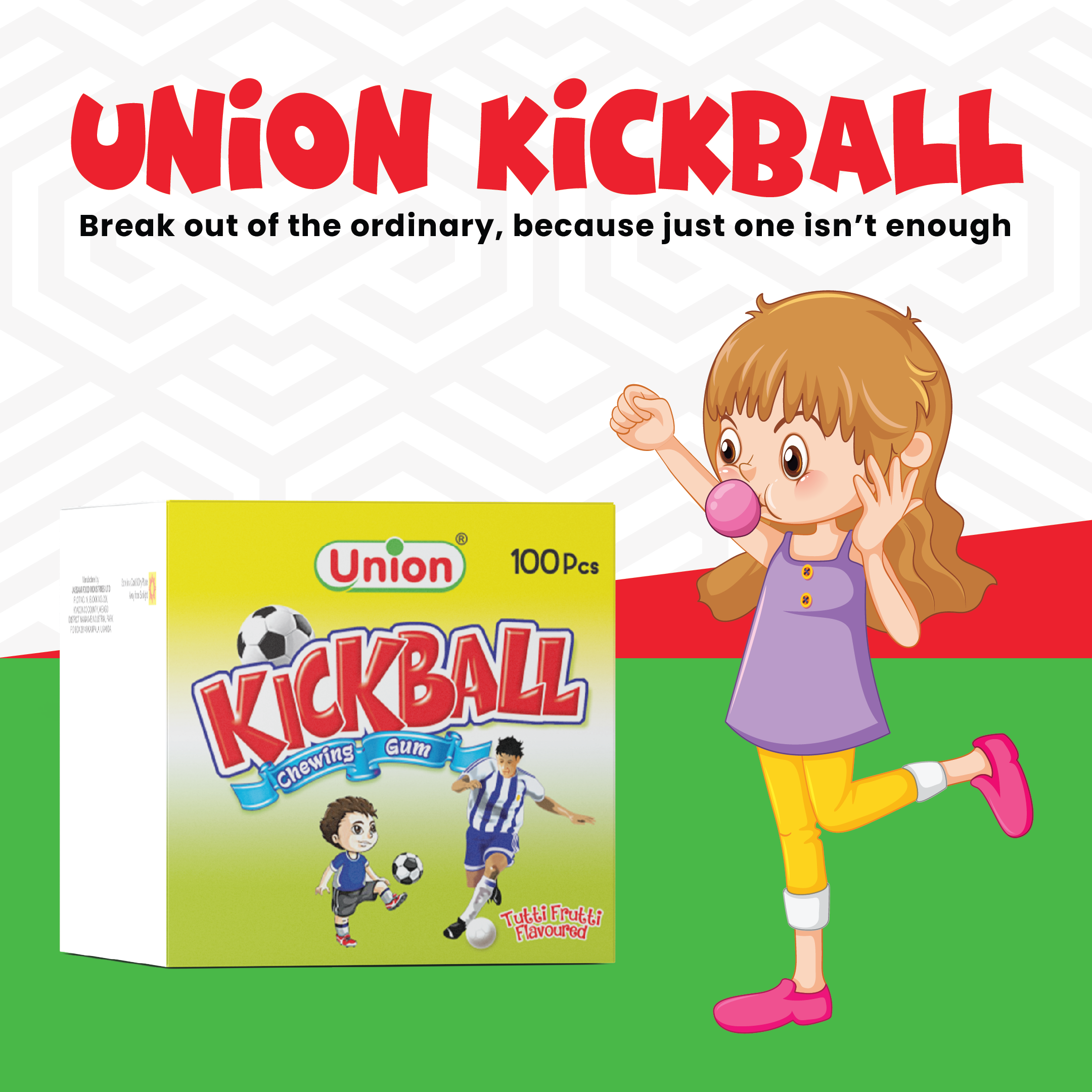 Union Kick Ball Bubble Gum